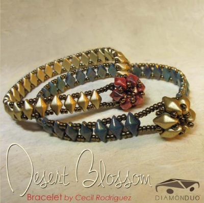 Pattern BeadMaster Desert Blossom Bracelet uses DiamonDuo FOC with bead purchase